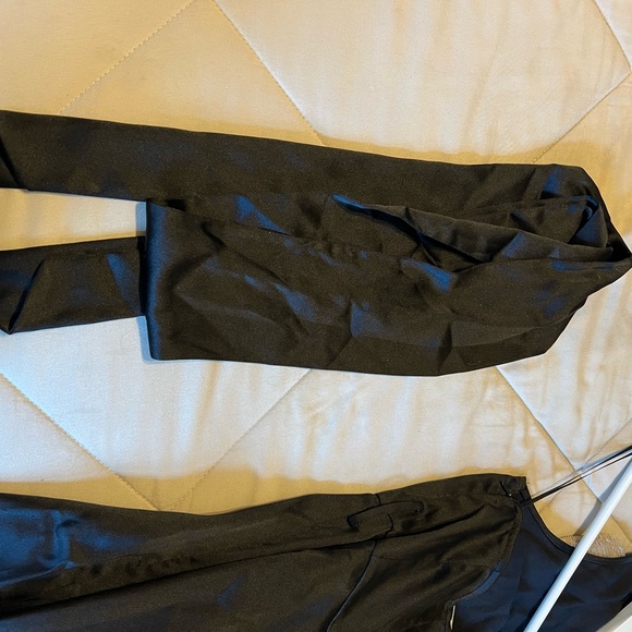 SATIN EFFECT HALTER JUMPSUIT XS ZARA BLACK - Picture 9 of 11